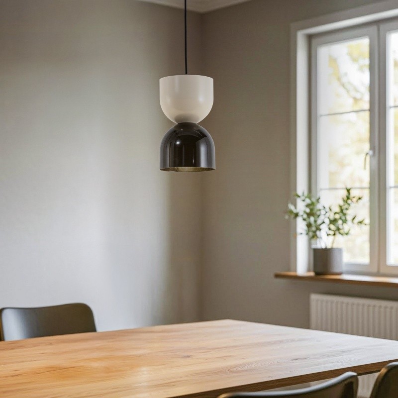 Pastel Dual‑Tone Pendant Light With Layered Metal Shade S228