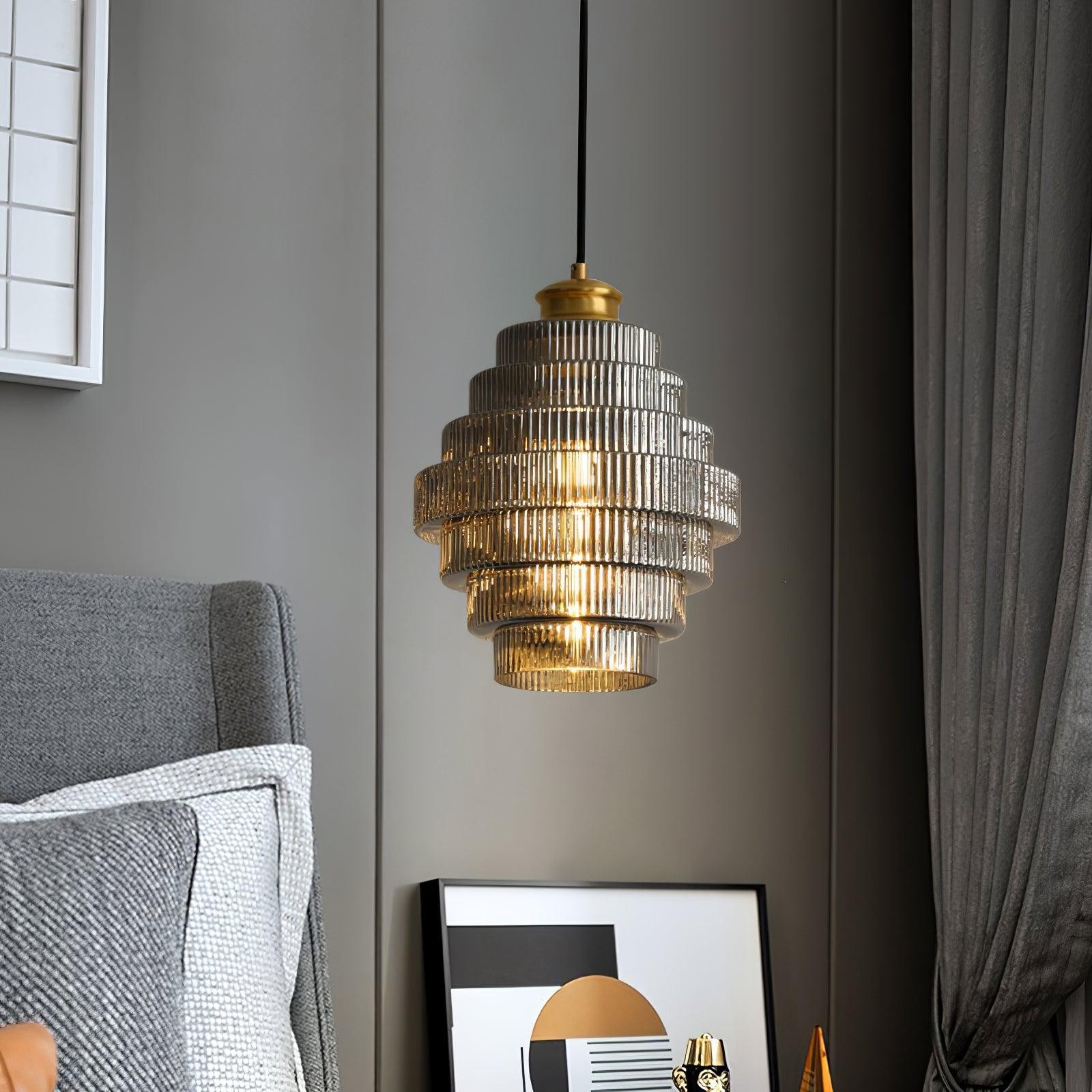 Modern Creative Pleated Design Glass Pendant Lamp M48