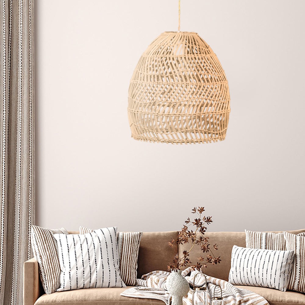 Wicker Basket Rattan Pendant Light S74