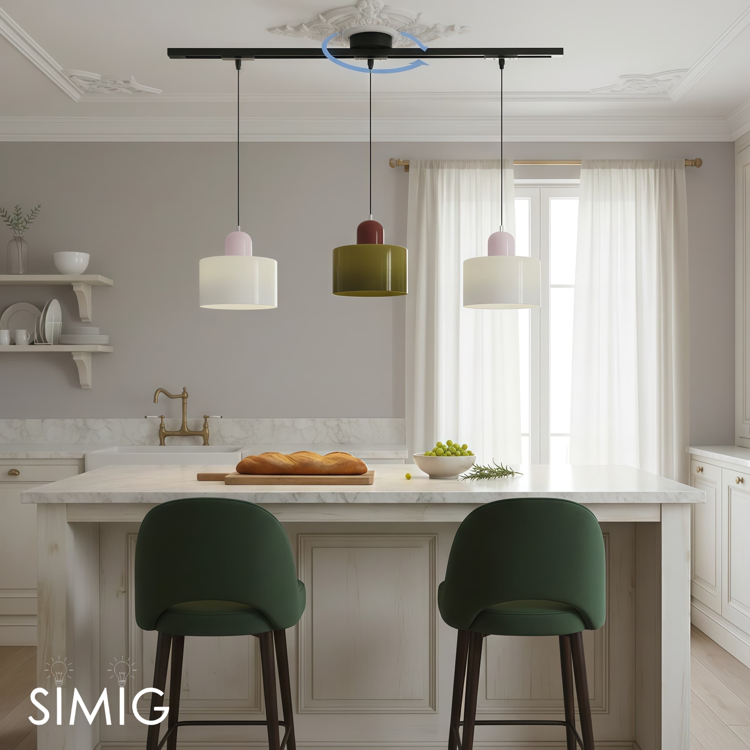 Axitra Rotatable Pendant Light Ceiling Rail – Sleek Adjustable Track for Pendant Lights Contemporary N21