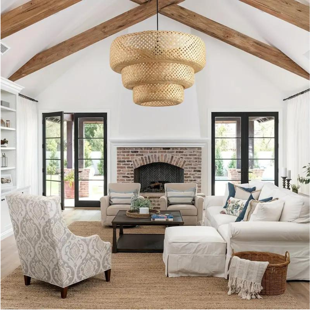 Boho Bamboo Pendant Light Fixture T2121