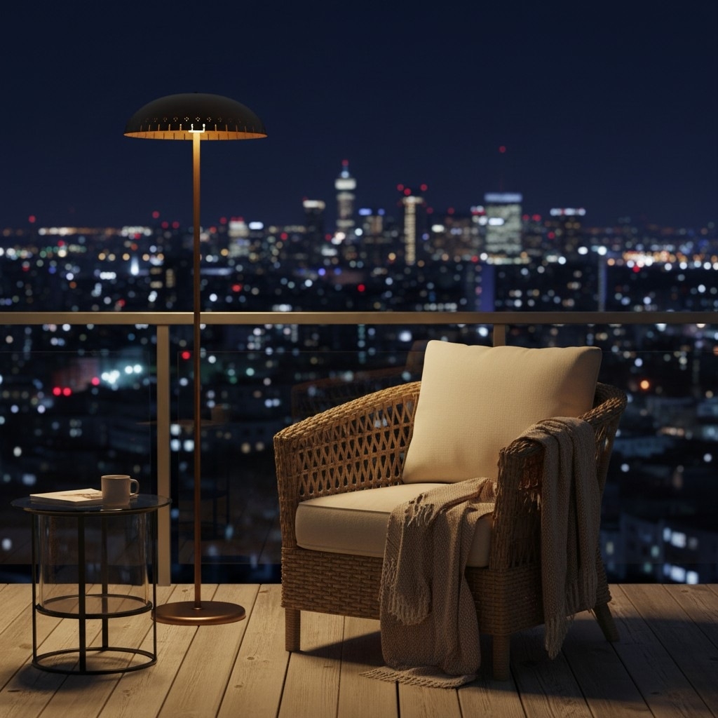Lustrona Metal Standing Floor Lamp - Modern Half-Dome Shade Accent Light for Home Styling T676