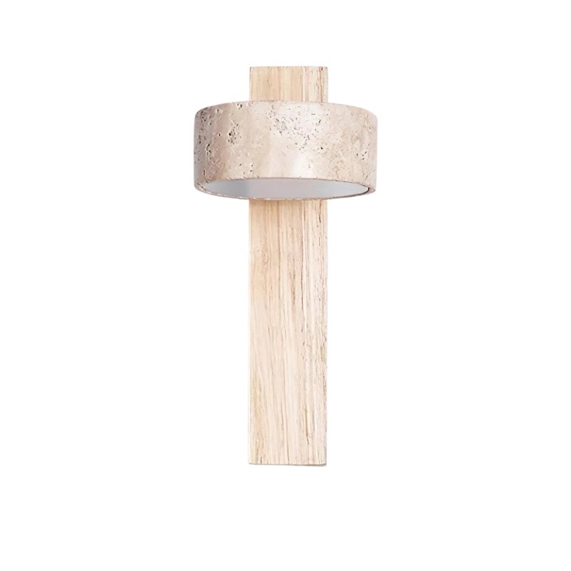 Vintage Rotatable Wall Lamp - Travertine Base & Wooden Stand S312