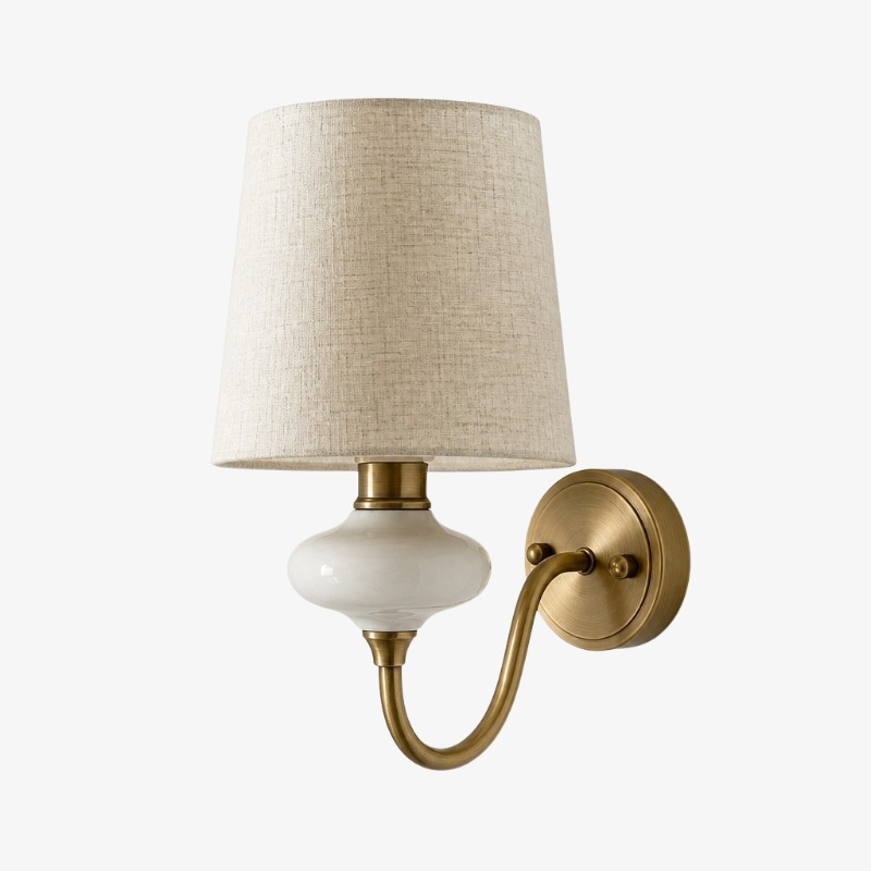 Shellure Ceramic Seashell Wall Lamp - Elegant French Style Bedroom Accent Light T2222