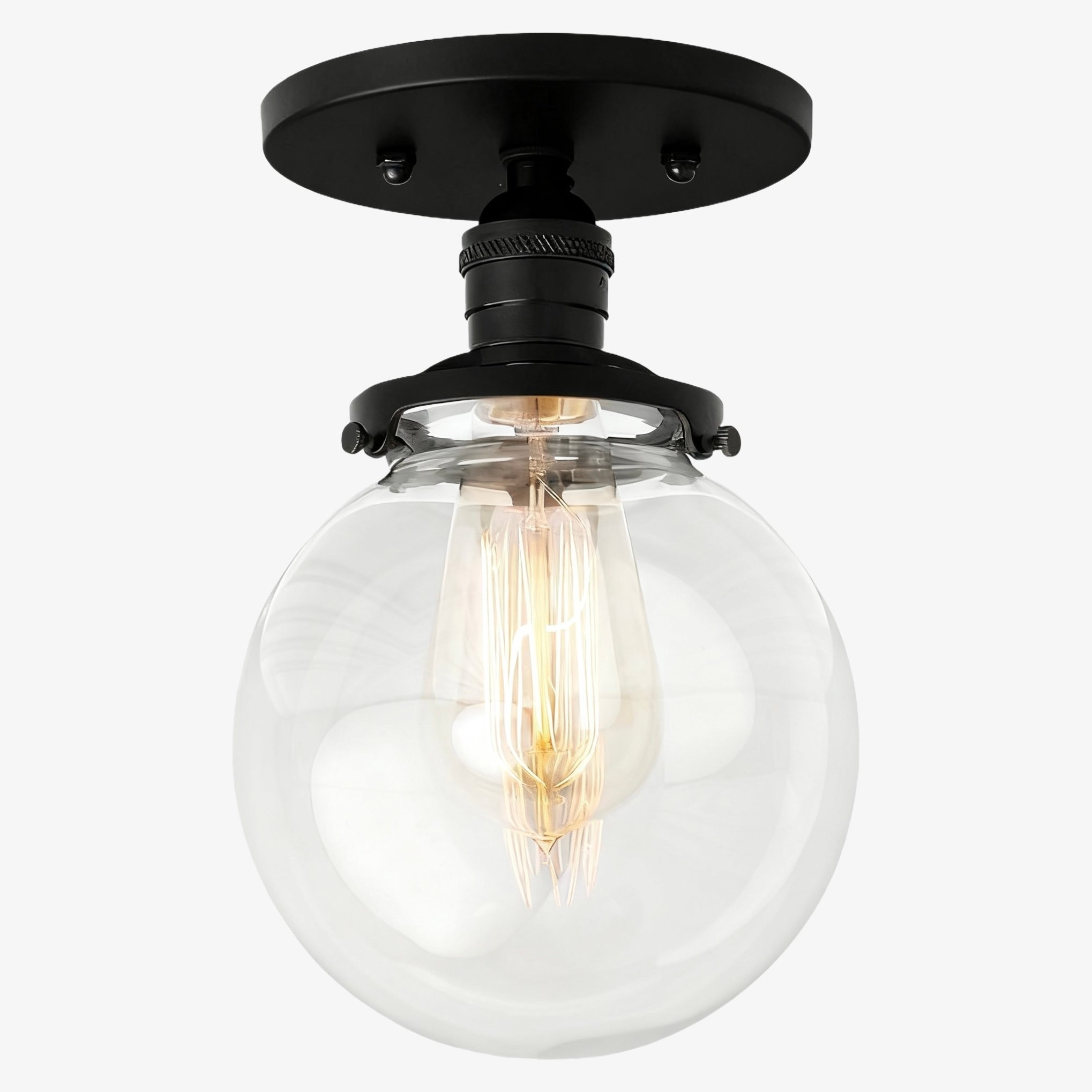 Glorica Glass Retro Globe Ceiling Light - Vintage Industrial Home Lighting T369