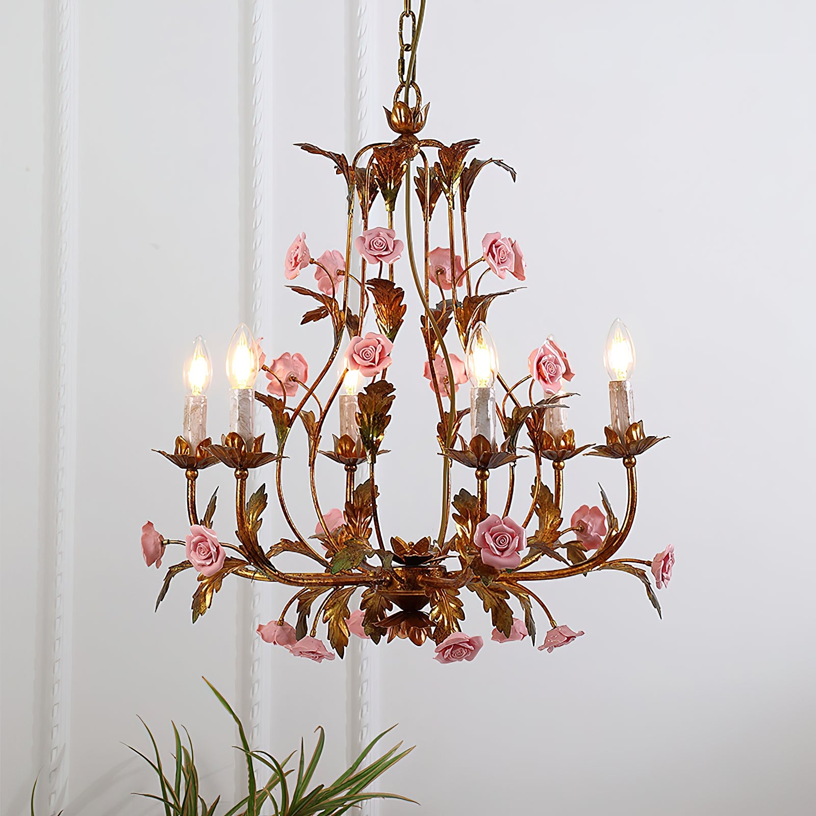 Ceramic Rose Chandelier T1897