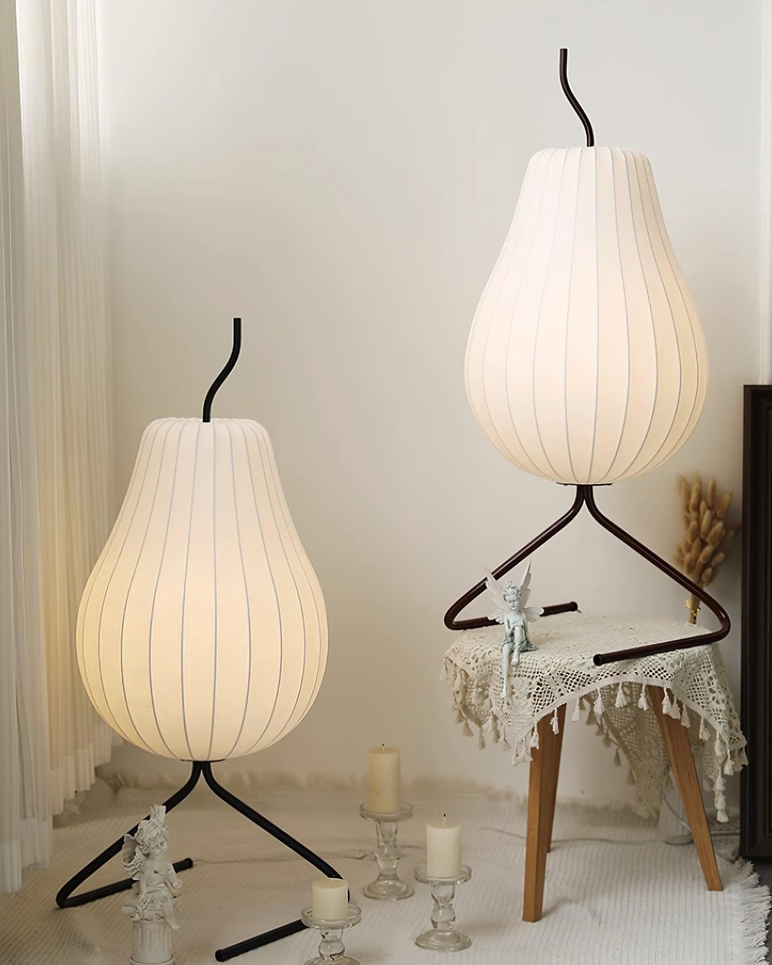Pear-shaped Shite Floor Lamp Suitable For Living Room M519