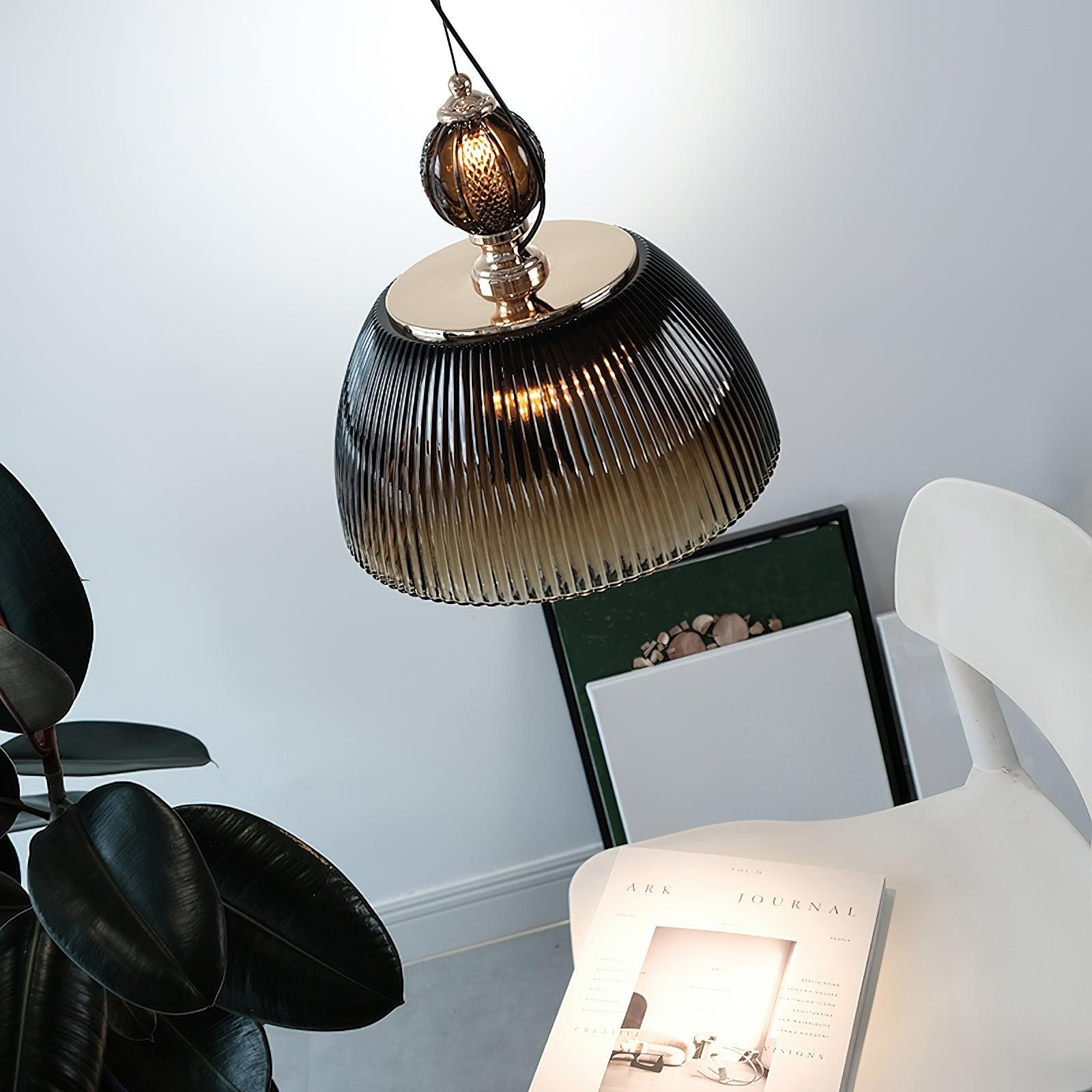 Modern Vintage Gradient Green Glass Shade Single Head Pendant Lamp M361