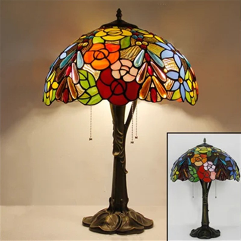 Painted Glass Table Light