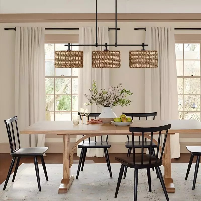 Raphael 3 Light Dimmable Drum Rattan Pendant Lamp S106