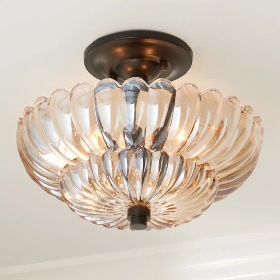 Semi Flush Mount Ceiling Lights Umbrella Shape Glass Lamp G58