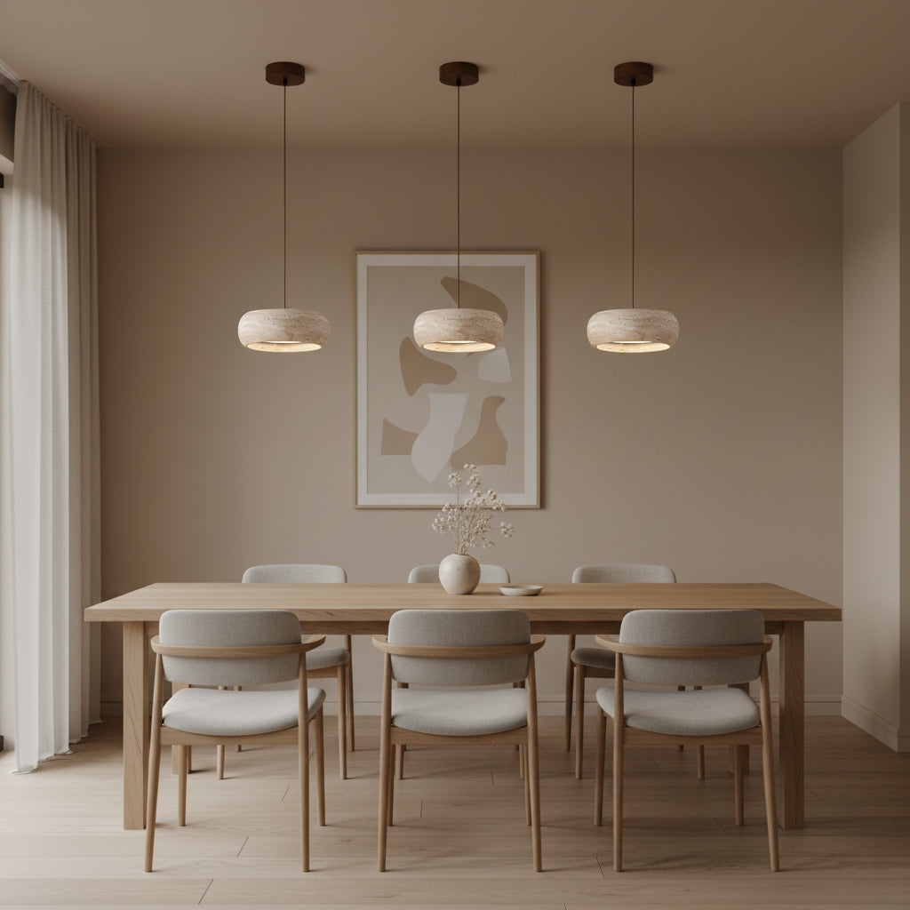 Travertine Drum Pendant Lamp T1832