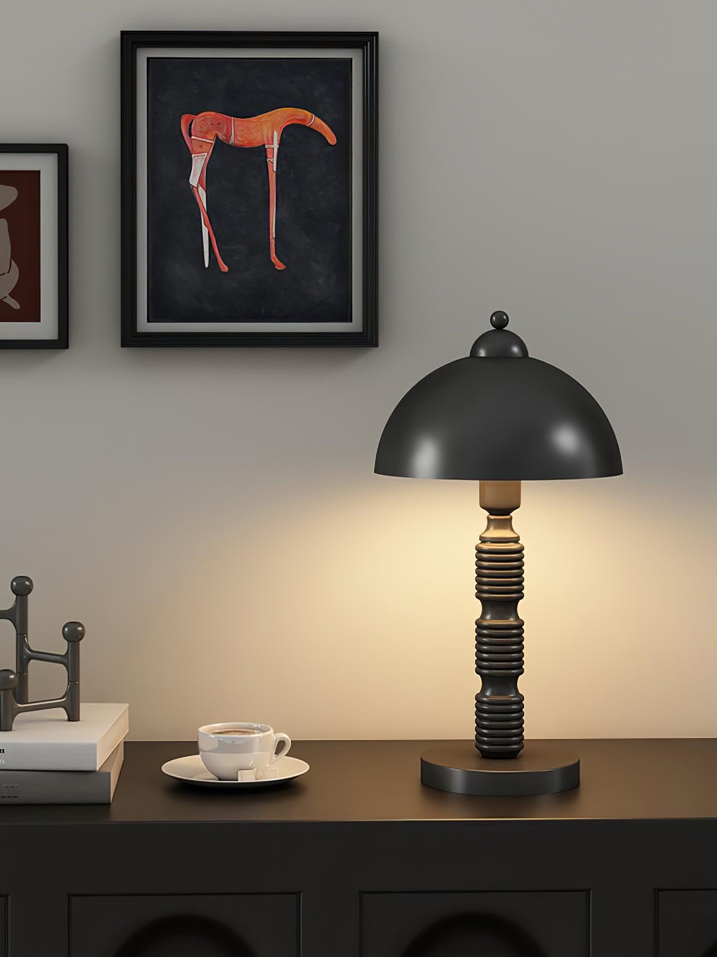 Nordic Iron Round Shade Pleated Base Table Lamp M260