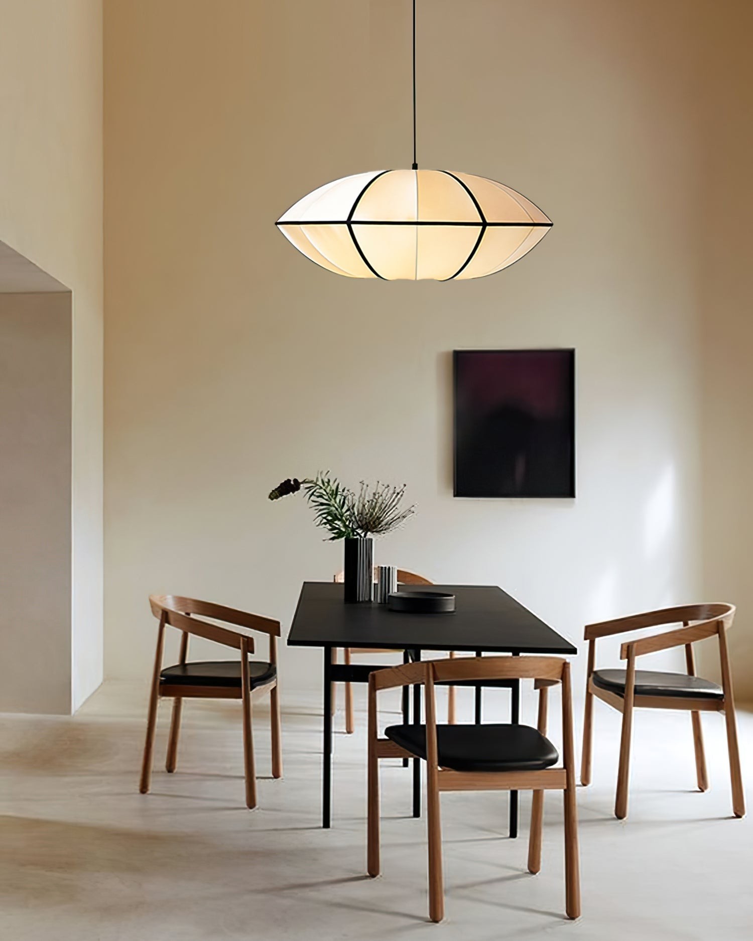 Vintage Silk Lantern Pendant Lamp M473