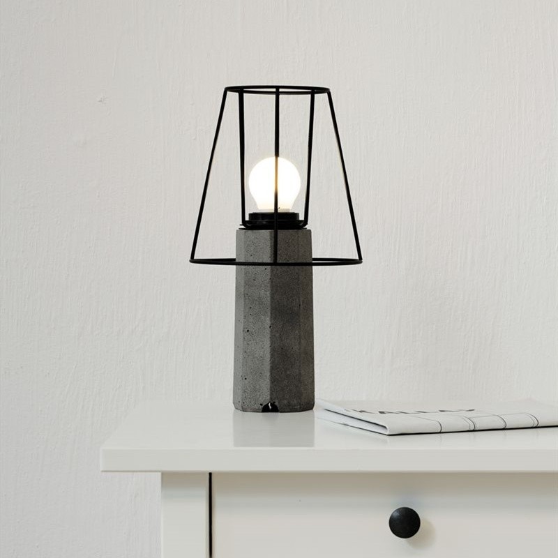 Trapezium Cement Table Lamp
