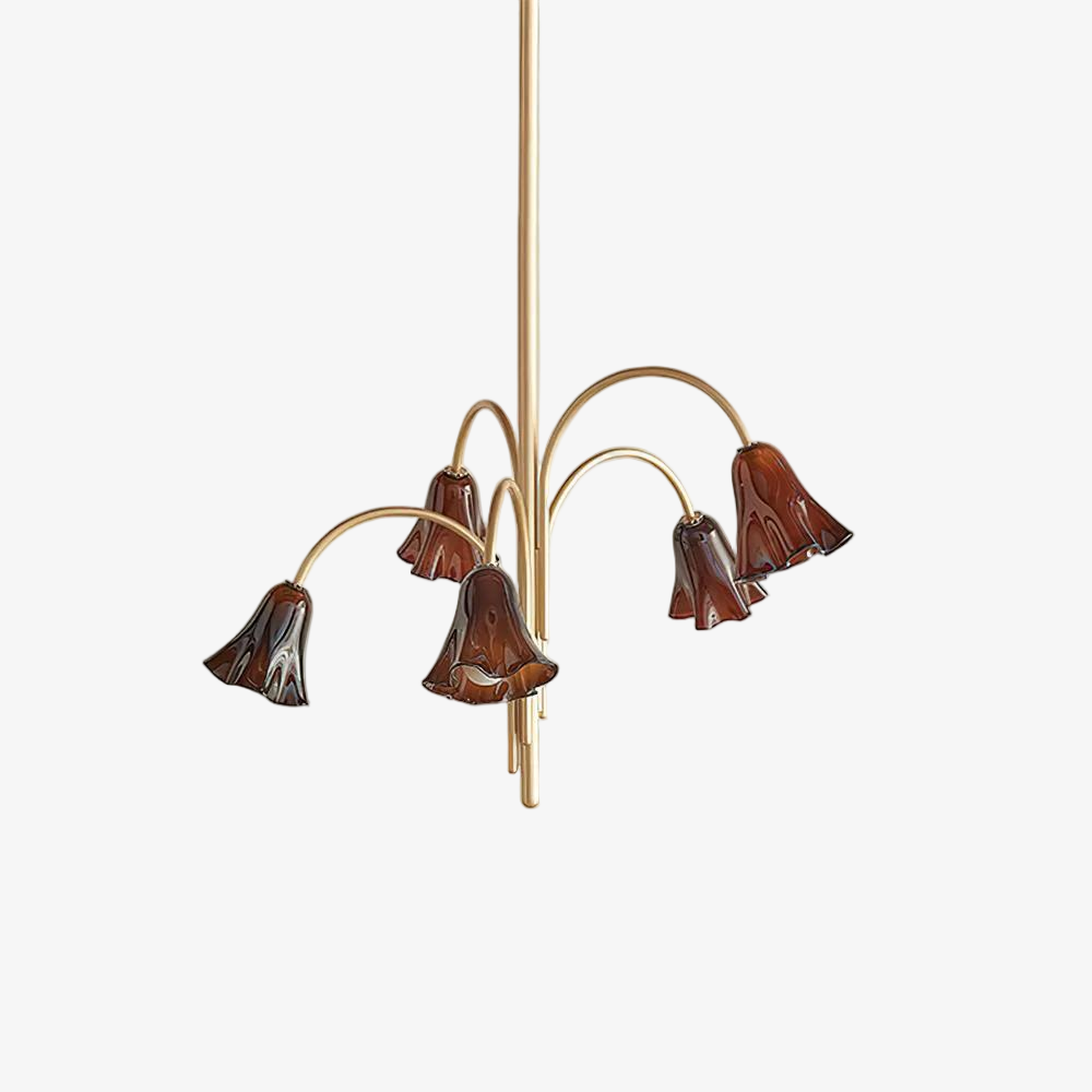 Bellina Lily Glass Flower Chandelier - Romantic Lighting for Interior T280