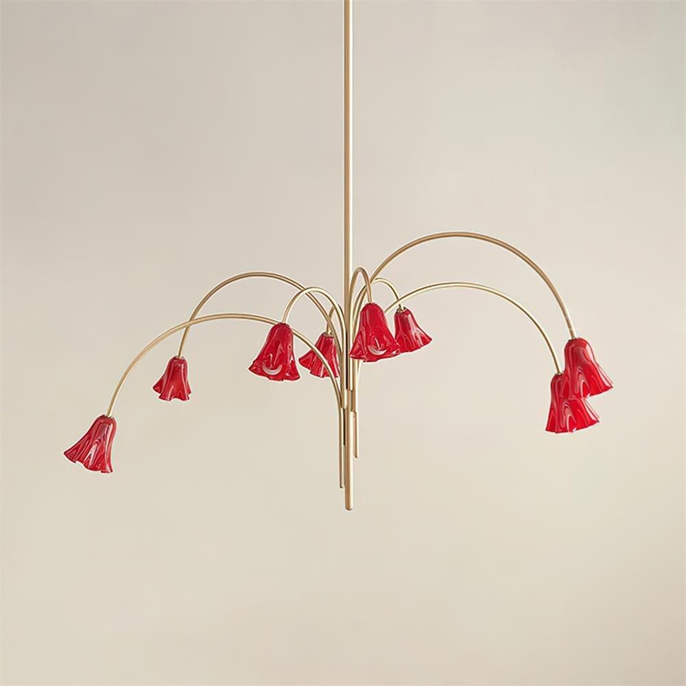 Bellina Lily Glass Flower Chandelier - Romantic Lighting for Interior T280