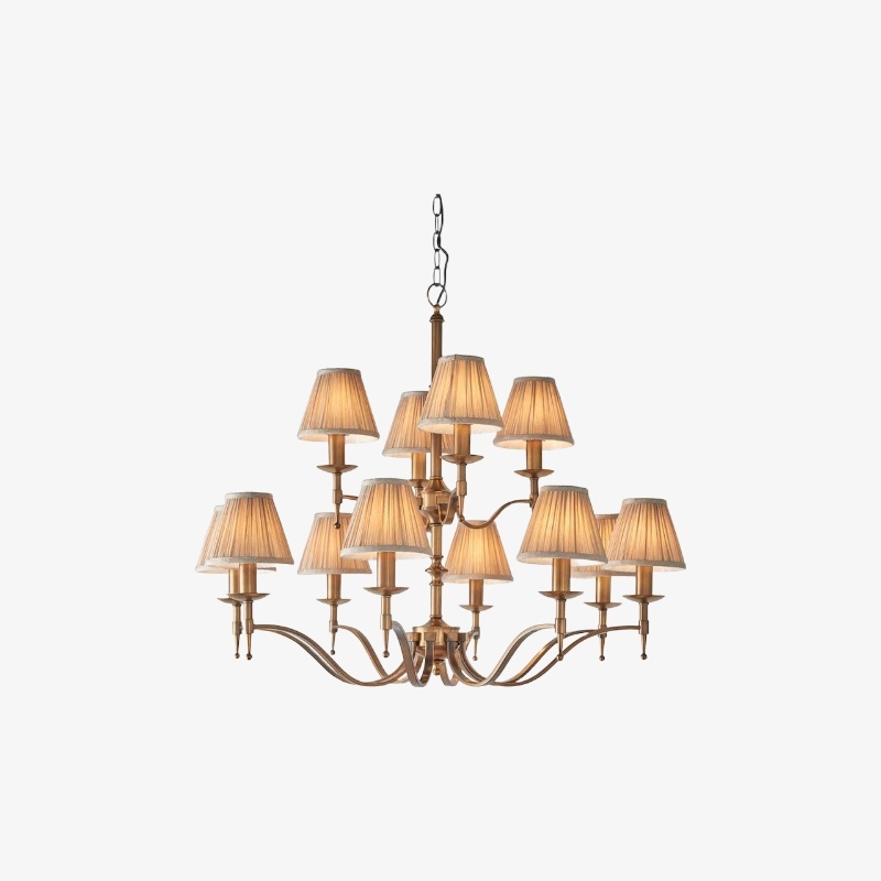 Tela Timeless Classic Elegant Multi Arm Stanford Chandelier - Metal Fabric Lighting for Living Room T820