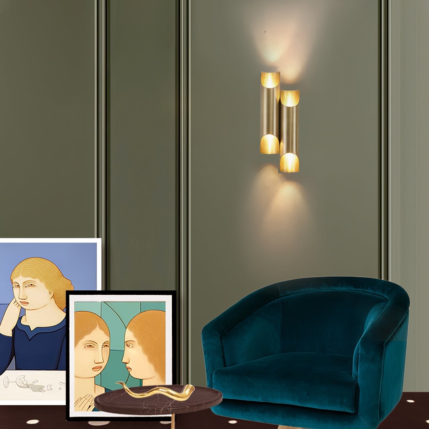 Brass Double Tube Wall Lamp M568