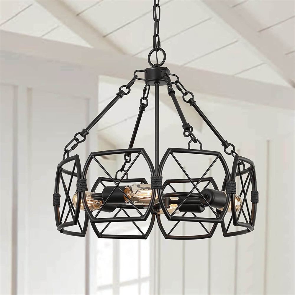 Rustic Industrial Cage Pendant Light S151