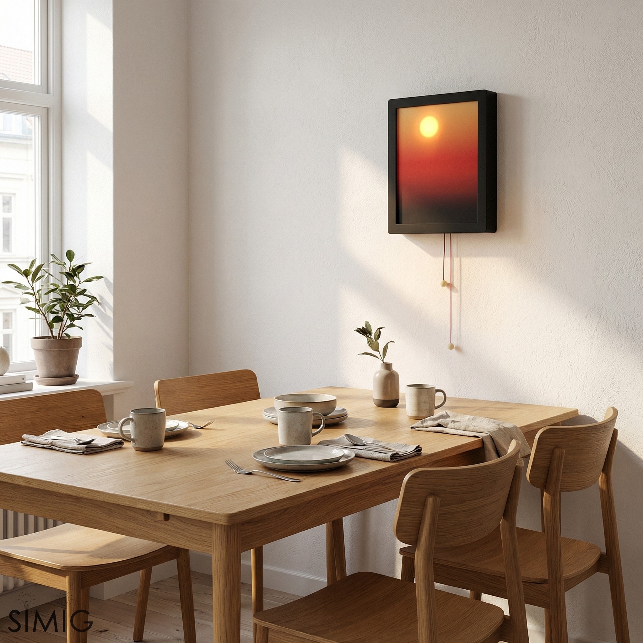 Afterglow Sunset Pull Cord Wall Lamp - Ambient Light for Bedroom Decor S253