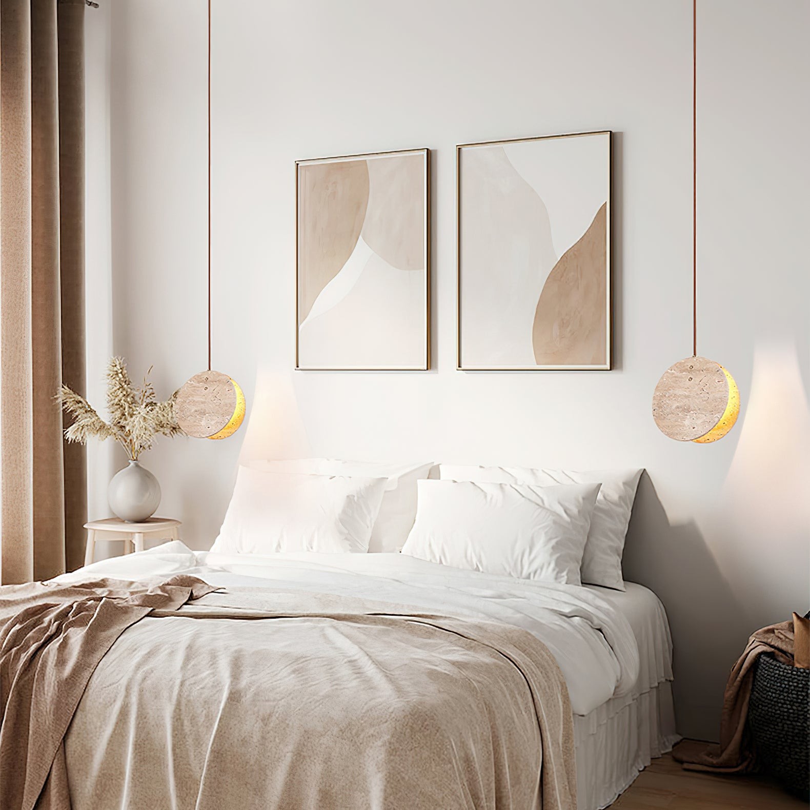 Stone Textured Disc Pendant Light G60