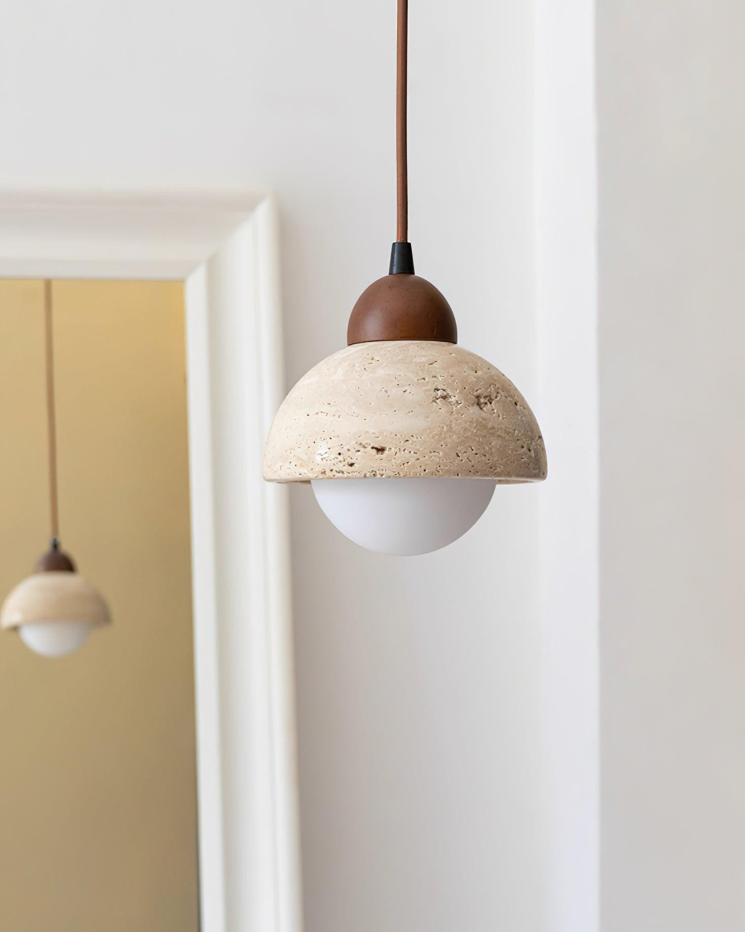 Yellow Travertine Wabi-Sabi Style Pendant Lamp M97