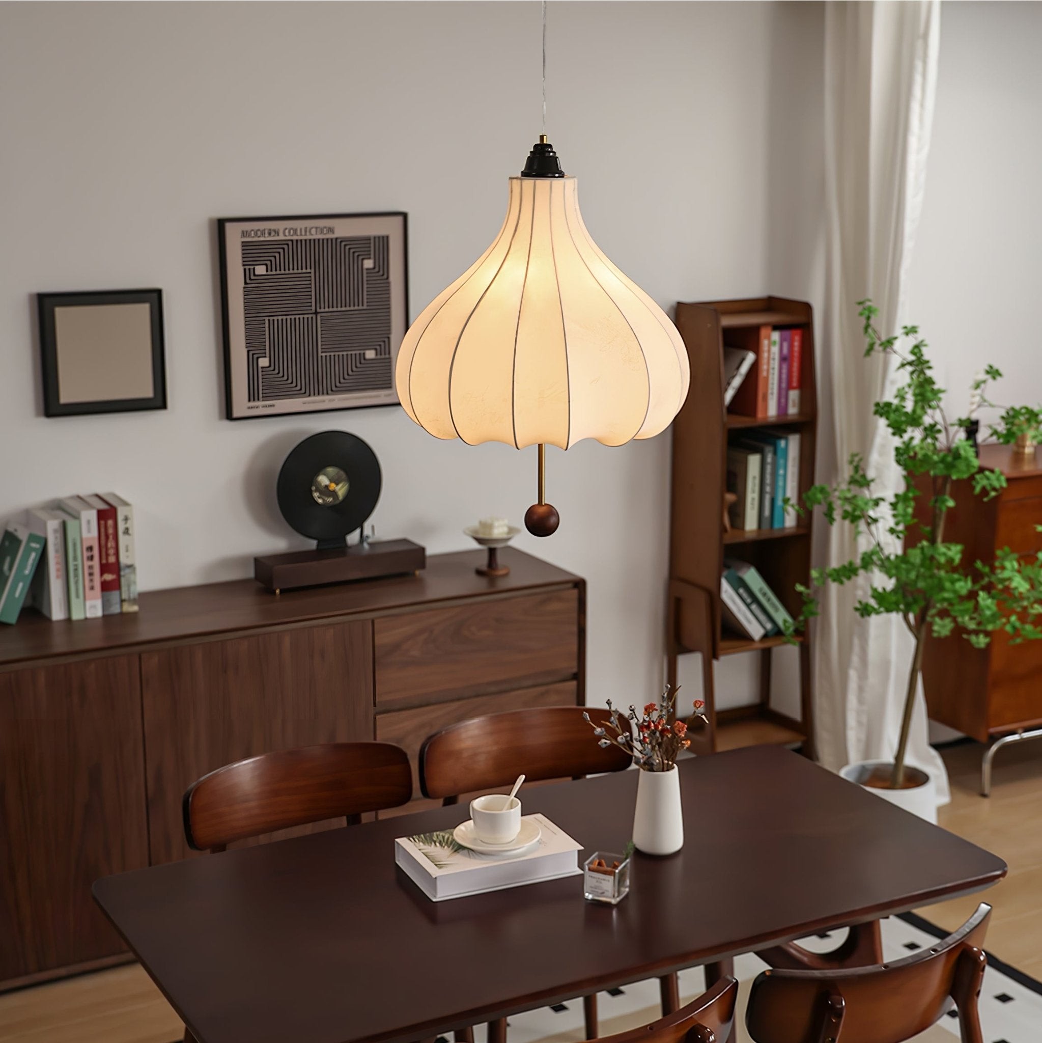 Retro Chestnut Fabric Pendant Light M465