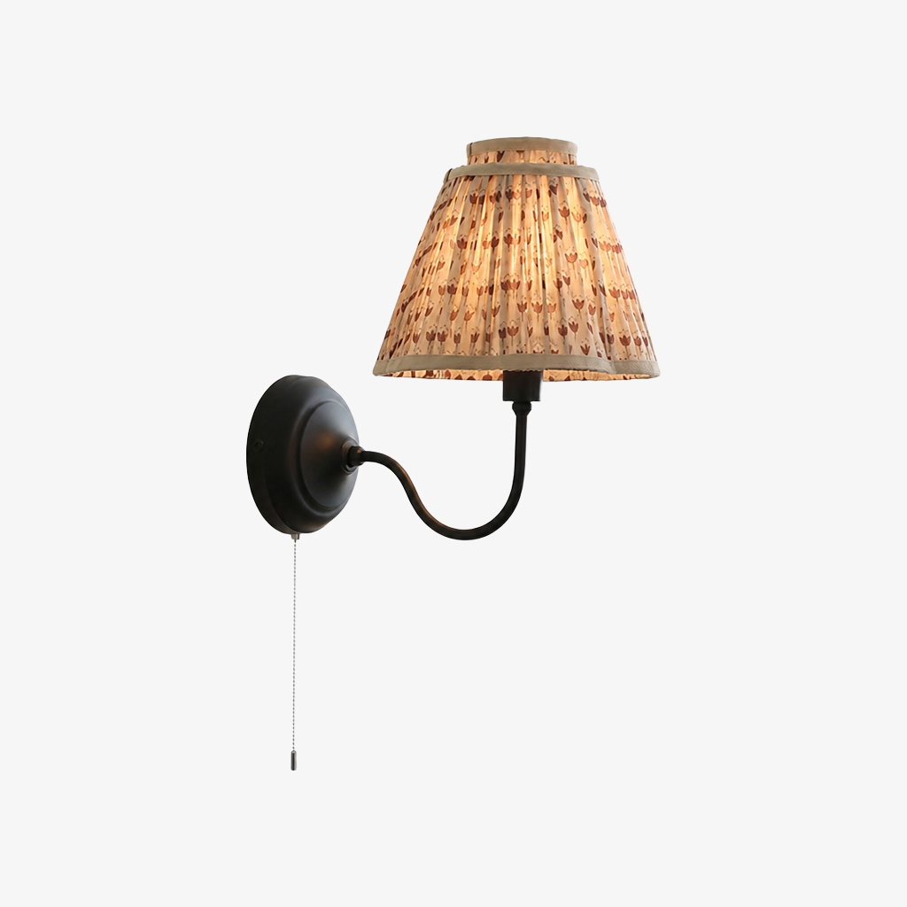 Solmire Contemporary Wall Light - Tailored Fabric Metal Wall Fixture for Bedroom and Hallway T2215