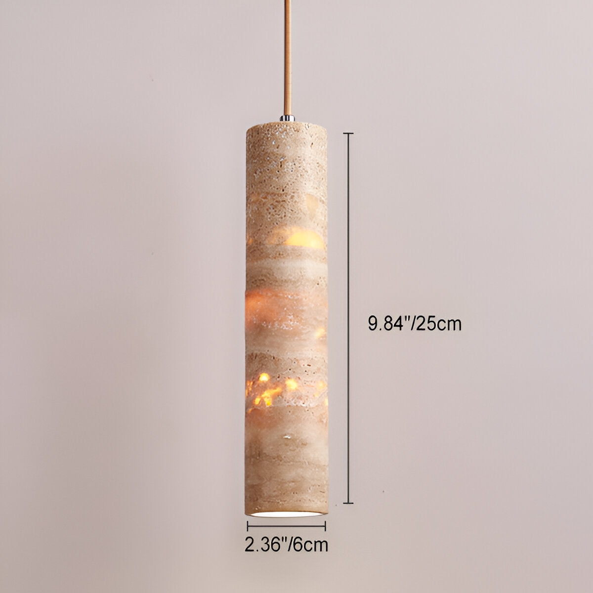 Cream Travertine Tube Pendant Light T2136