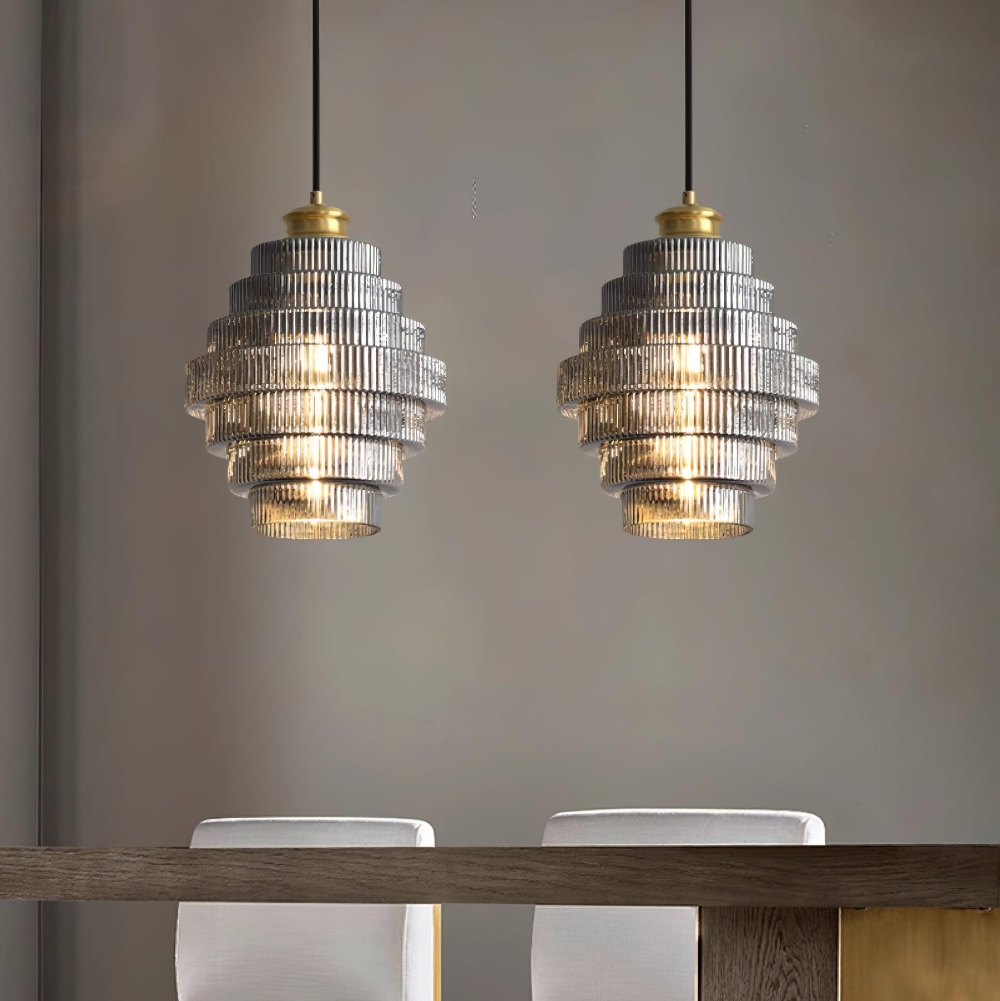 Modern Creative Pleated Design Glass Pendant Lamp M48