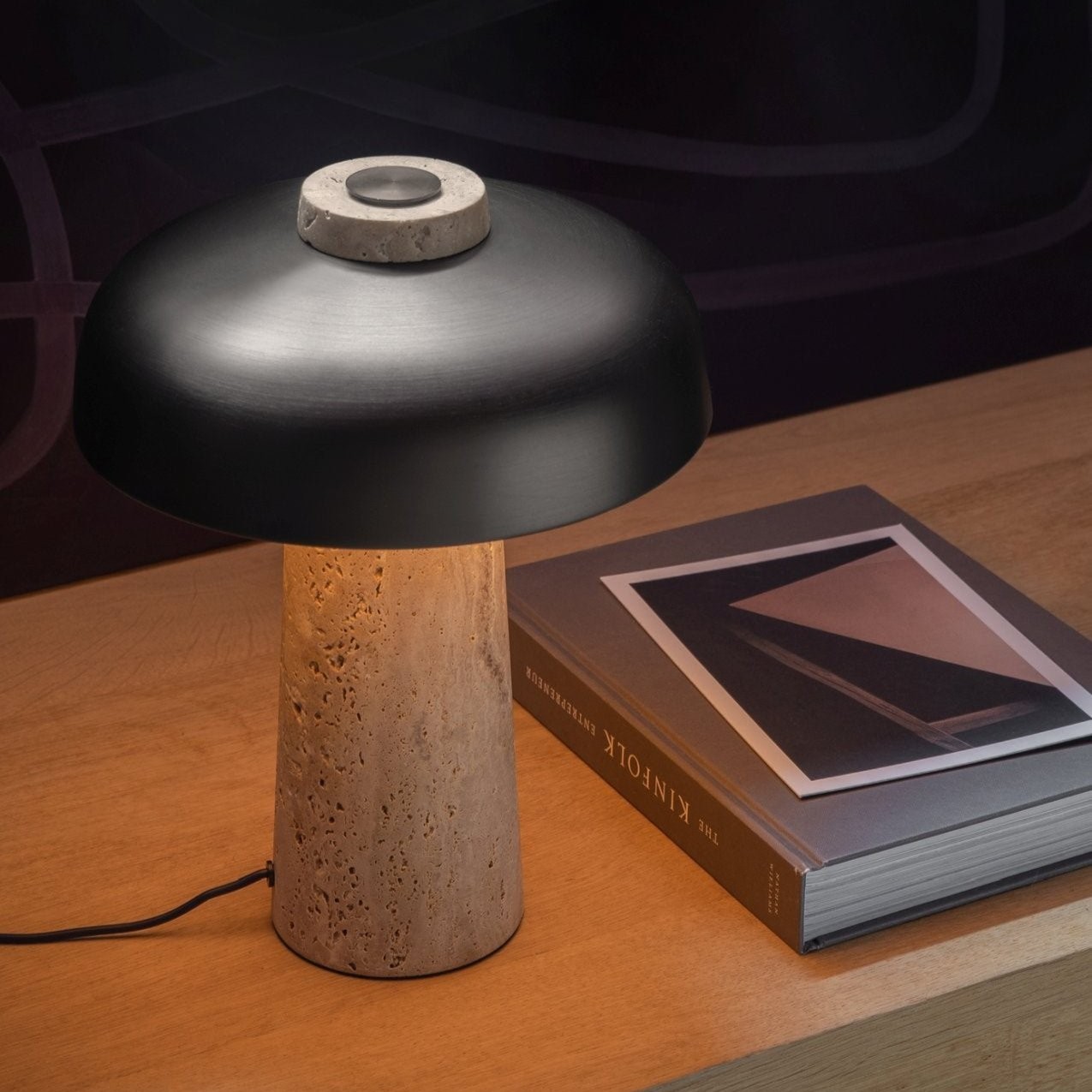 Mushroom Table Lamp - Modern Travertine for Bedroom M503