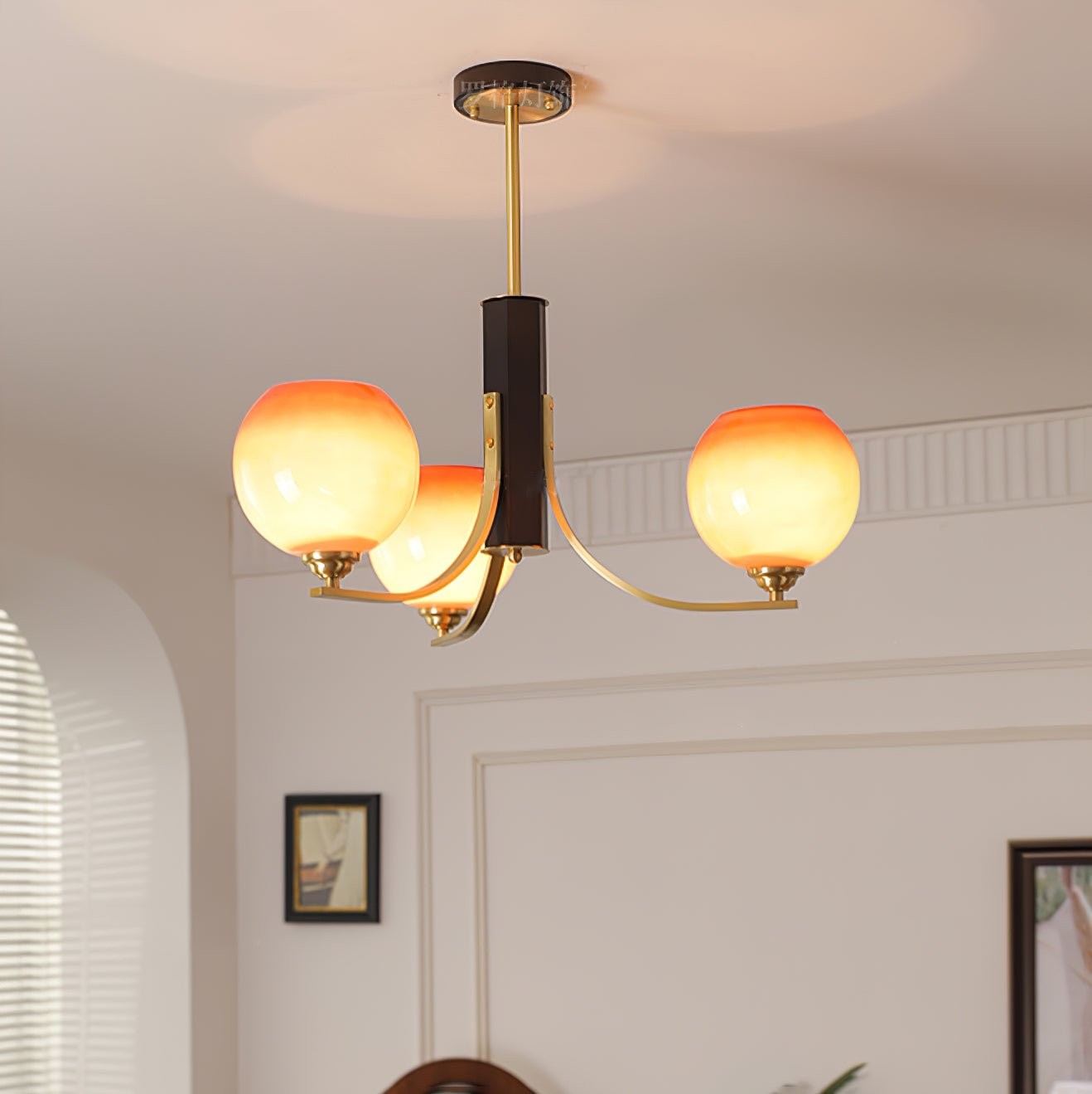 Vintage Caramel Globe Chandelier M398