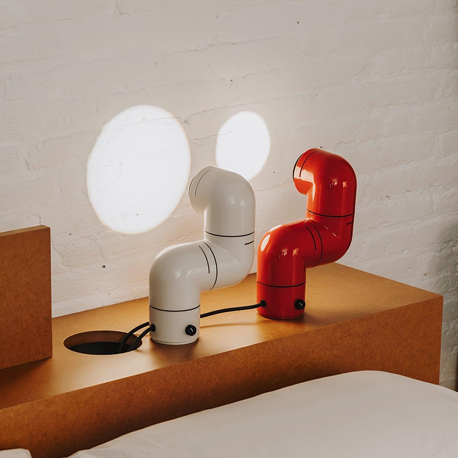 Red Tubular Table Lamp Suitable For Bedroom M504