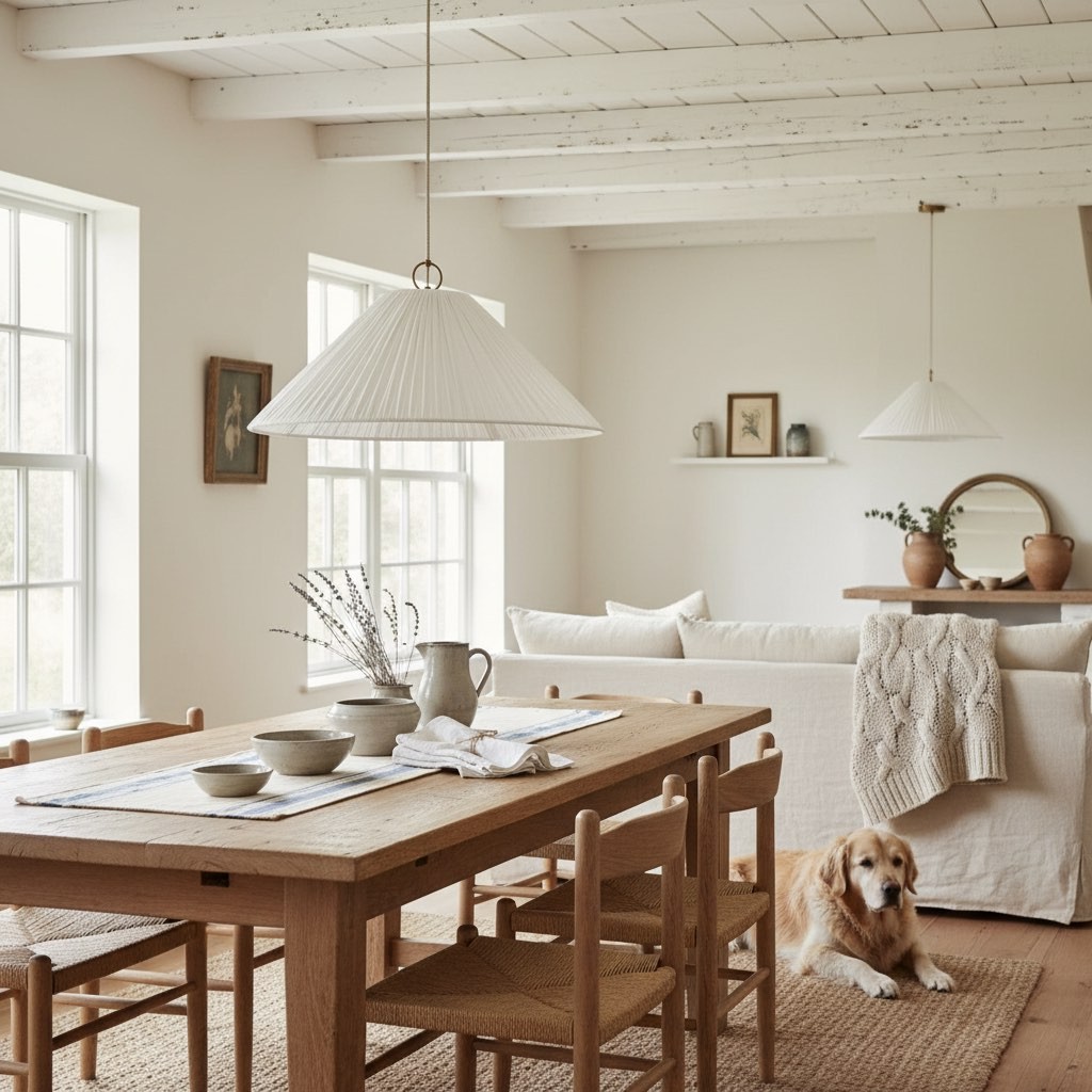 Lindi Luminella Oversized Scalloped Pendant Light in Bronze & Linen for Living Room T445