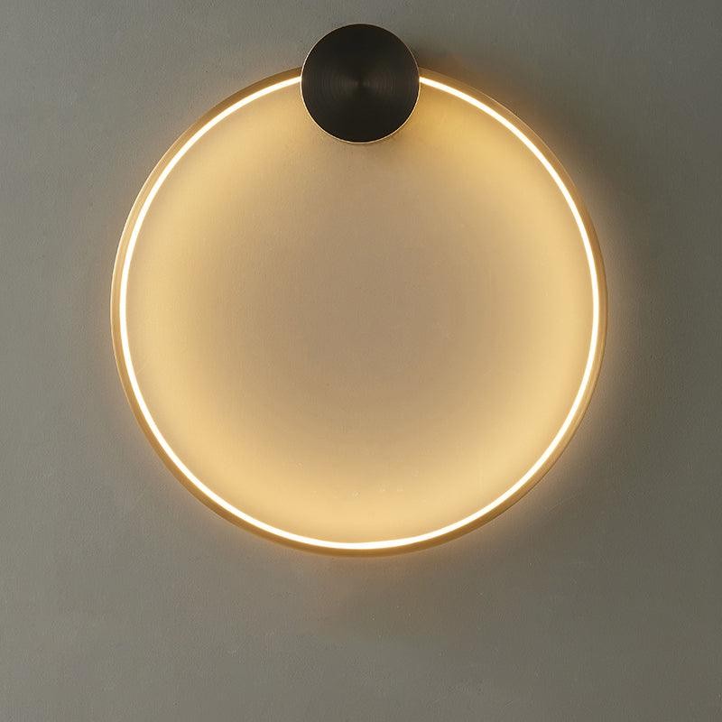 Minimalist Creative Simple Brass Round LED Wall Light M323