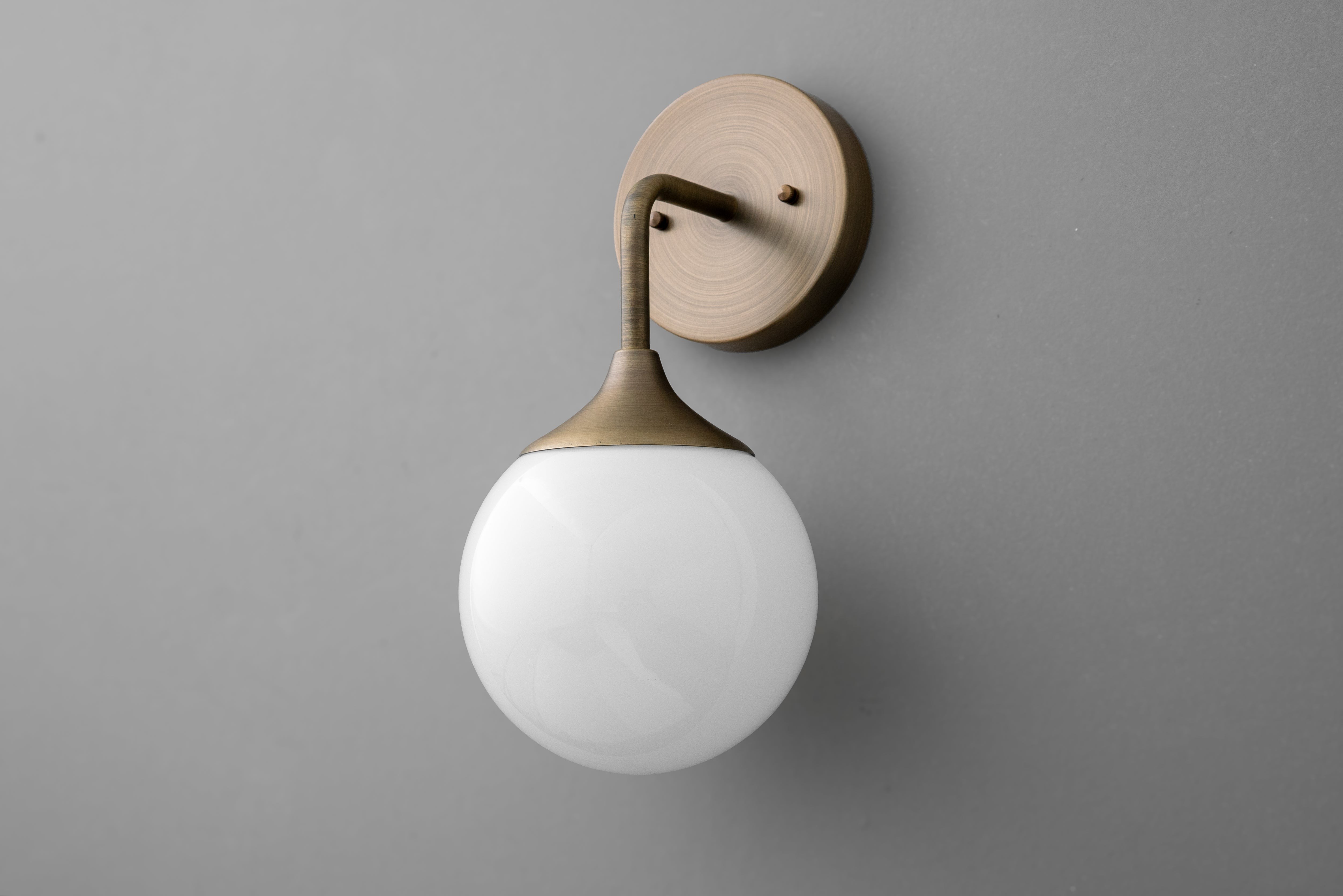 Glorica Glass Wall Sconce - Frosted Globe Light with Brass Fixture T395