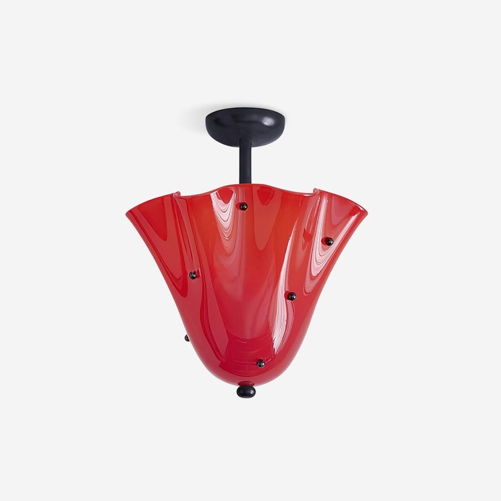 Bellina Petal Fold Glass Ceiling Light - Artistic Fixture for Bedroom T282