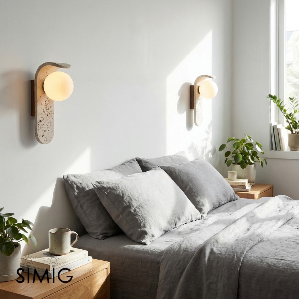 Travertine Wall Lamp - Skateboard-Inspired Modern Bedroom Light S326