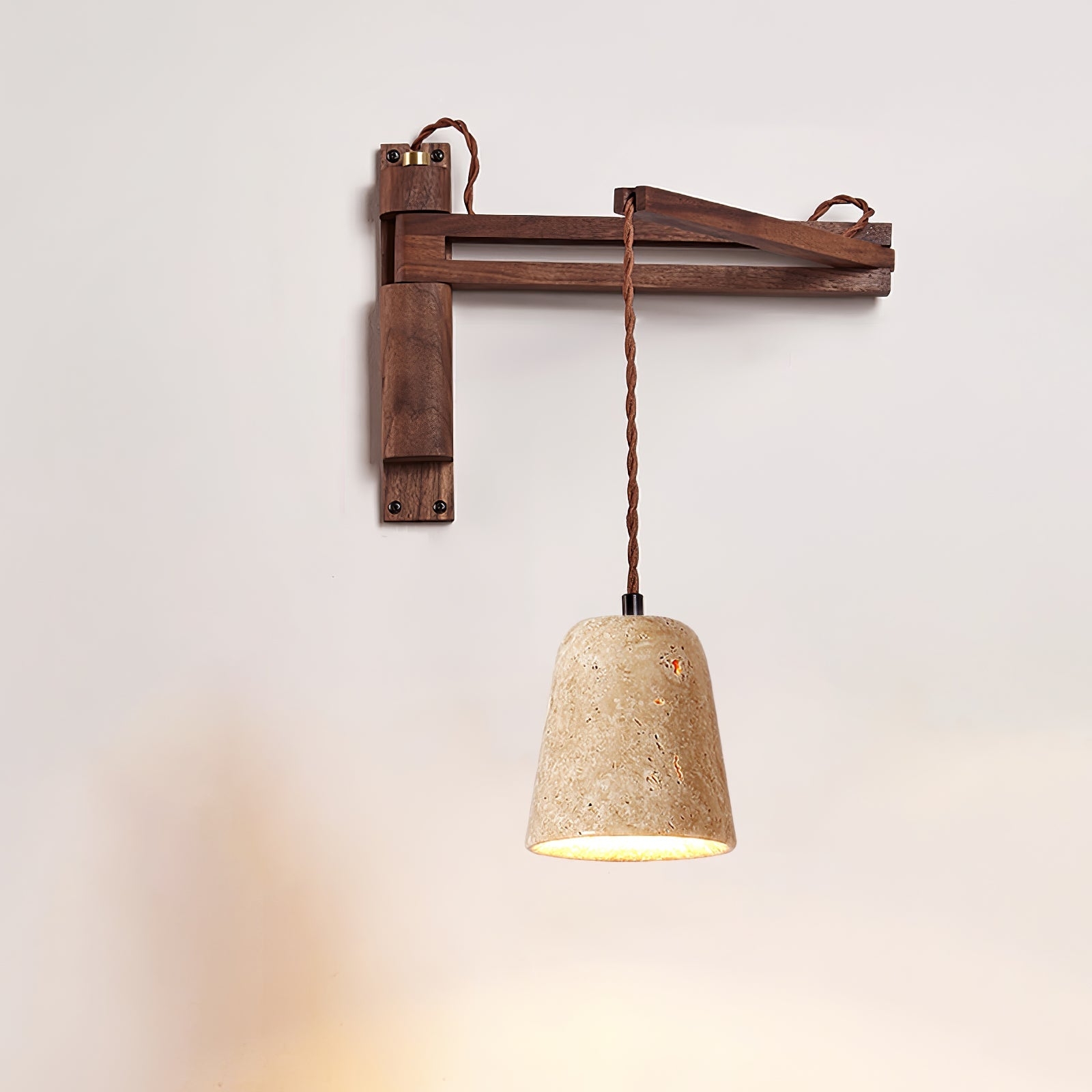 Adjustable Travertine Dome Wall Sconce T1606