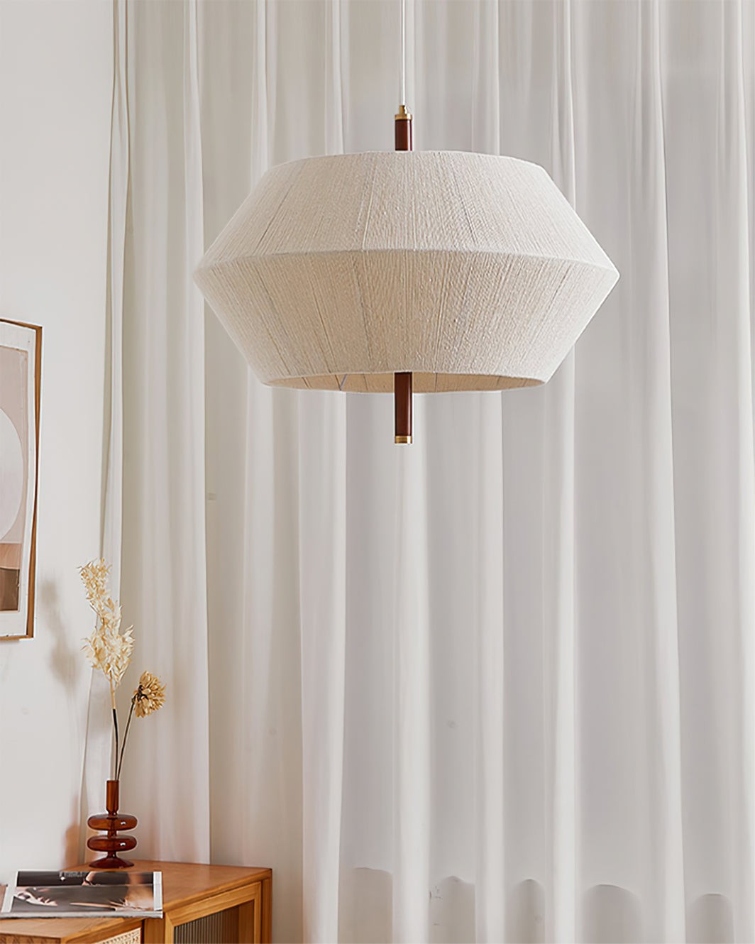 Japanese Wabi-Sabi Style Woven Fabric Pendant Lamp M10