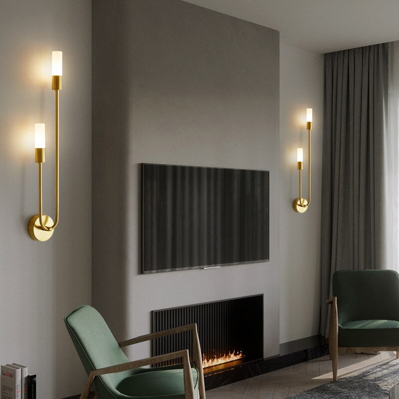 Modern Copper U-Shape Luster LED Wall Lamp M39