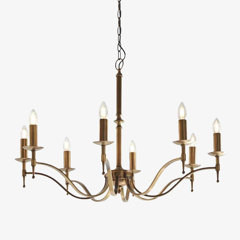 Tela Brass and Nickel Chandelier - Elegant Multi-Light Fixture for Foyers and Kitchens T827