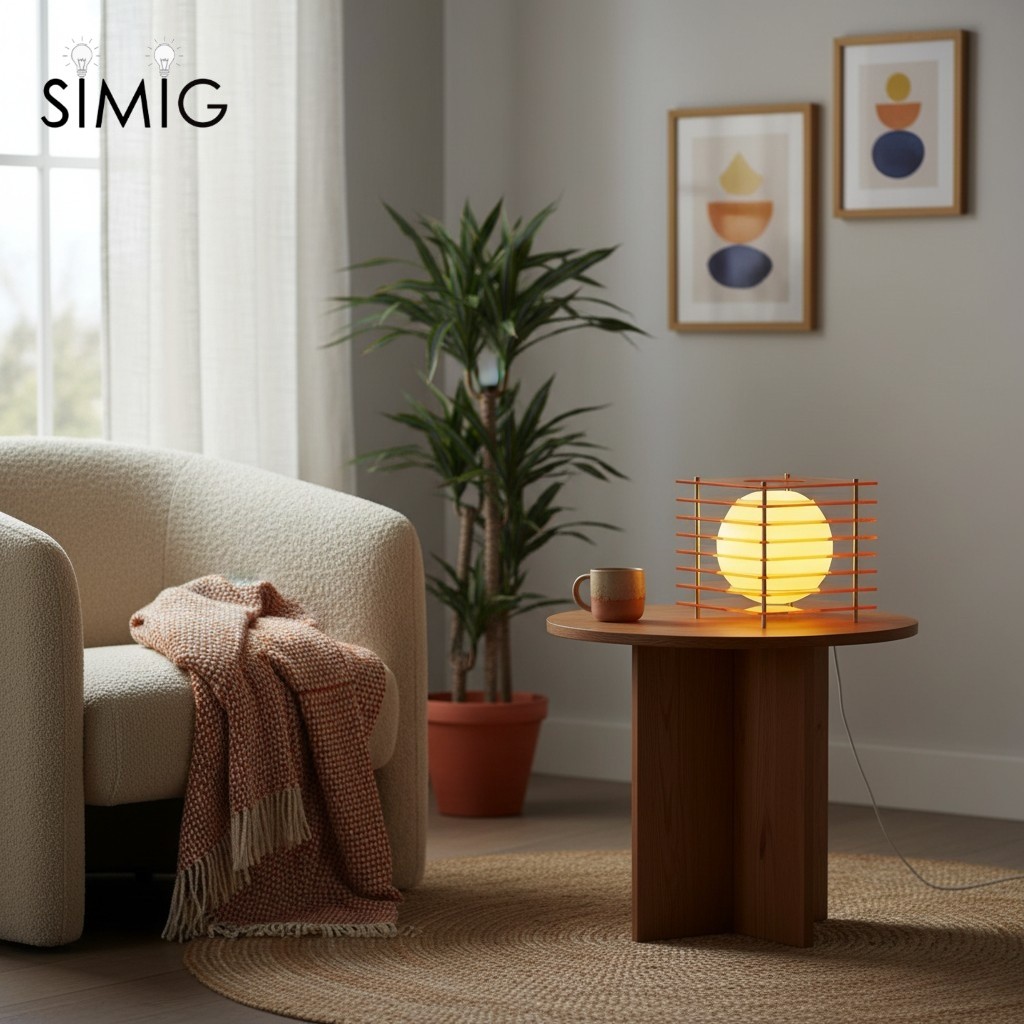 Geometric Moon Cube Lamp – Atmospheric luminous sphere S252