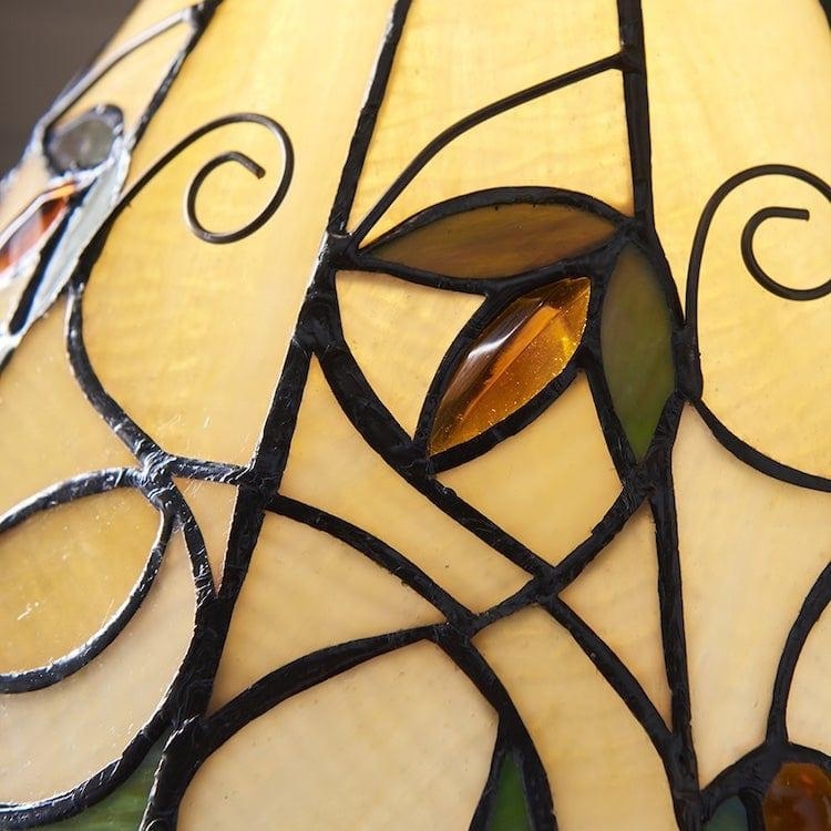 TF Jamelia Classic Stained Glass Table Light Lamp - Handcrafted Glass Light for Bedroom T855
