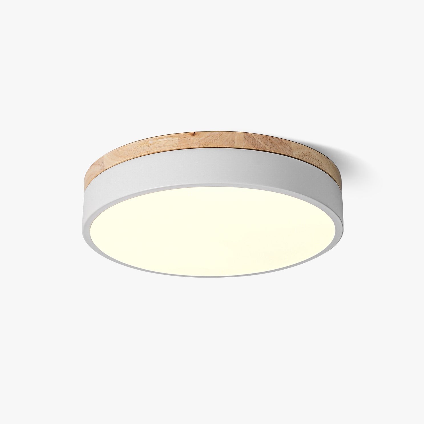 White Round Wooden Ceiling Lamp M197