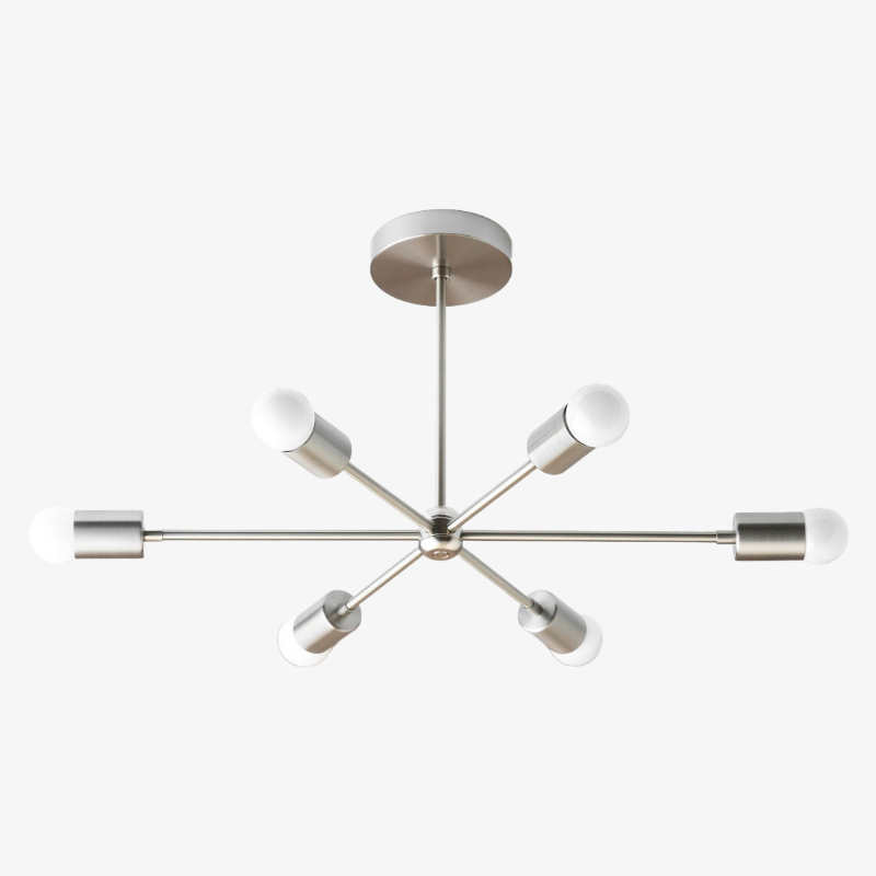 Mobilux Line Mid Century Modern Chandelier - 6 Heads Hanging Ceiling Light T312
