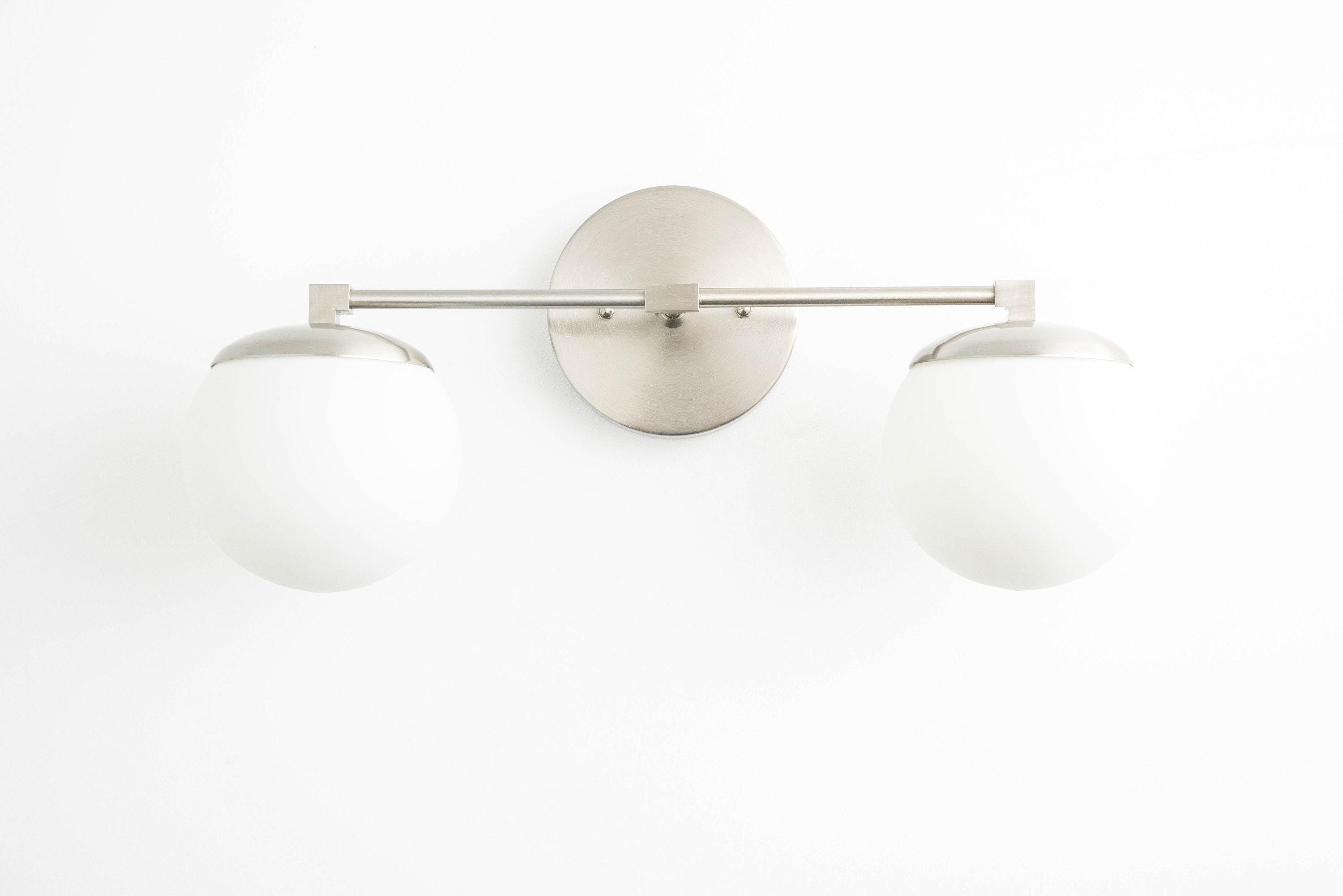 Glorica Glass Vanity Light - Art Deco Brass Wall Globe Fixture Modern T392