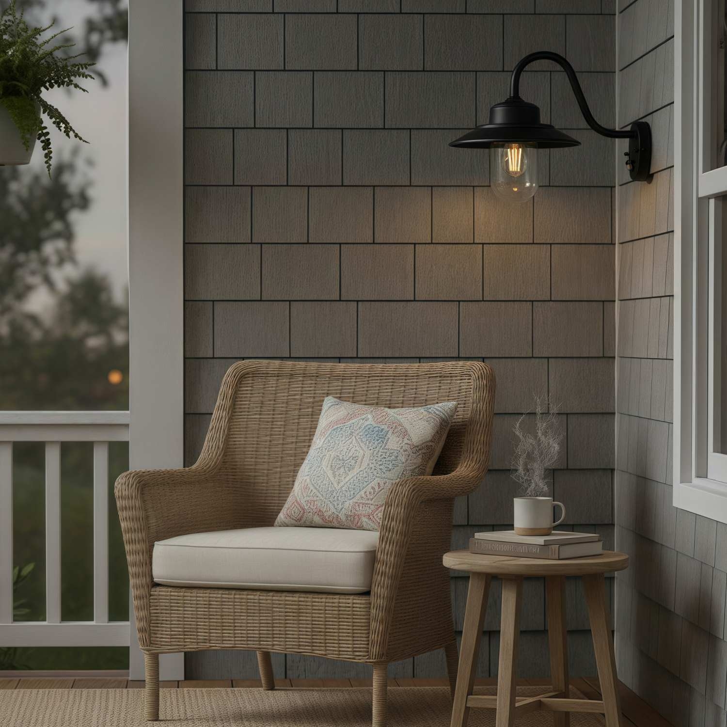 Trevanta Arched Arm Design Wall Light - Black Painted Sensor Lantern Style for Small Spaces T900