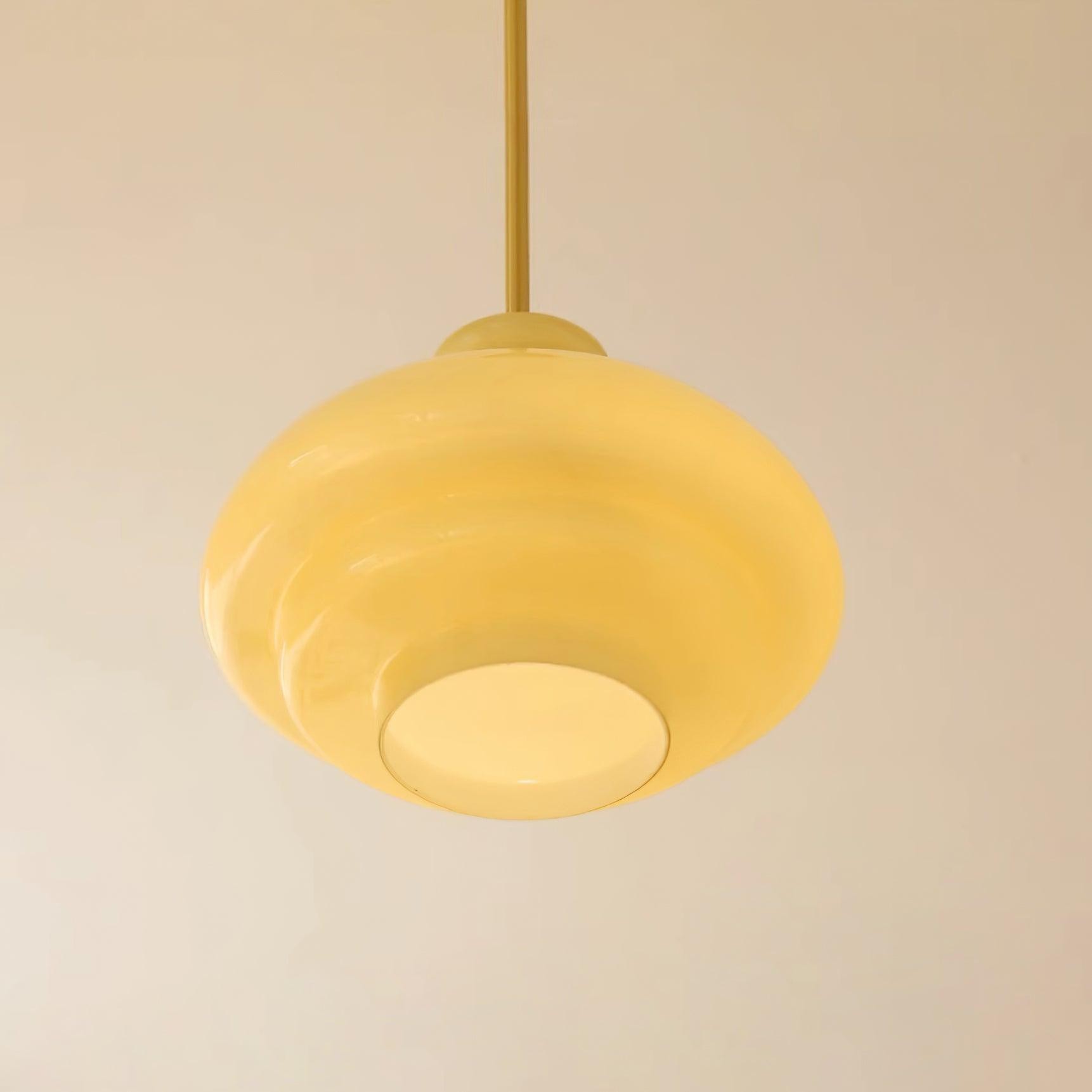 Round Yellow Stylish Simple Glass Pendant Lamp M520